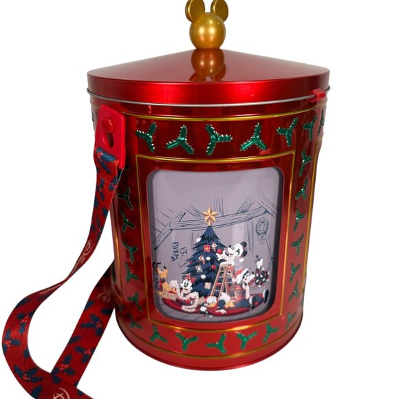 DISNEY PARKS EXCLUSIVE CHRISTMAS 2022 LTD EDITION MUSICAL TIN POPCORN BUCKET NEW - Picture 3 of 16